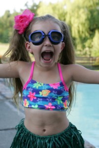 Little girl in swimsuit