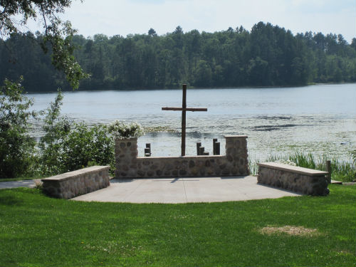 Cross on lake
