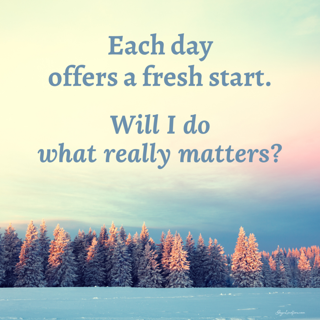 Fresh start Do what matters FB