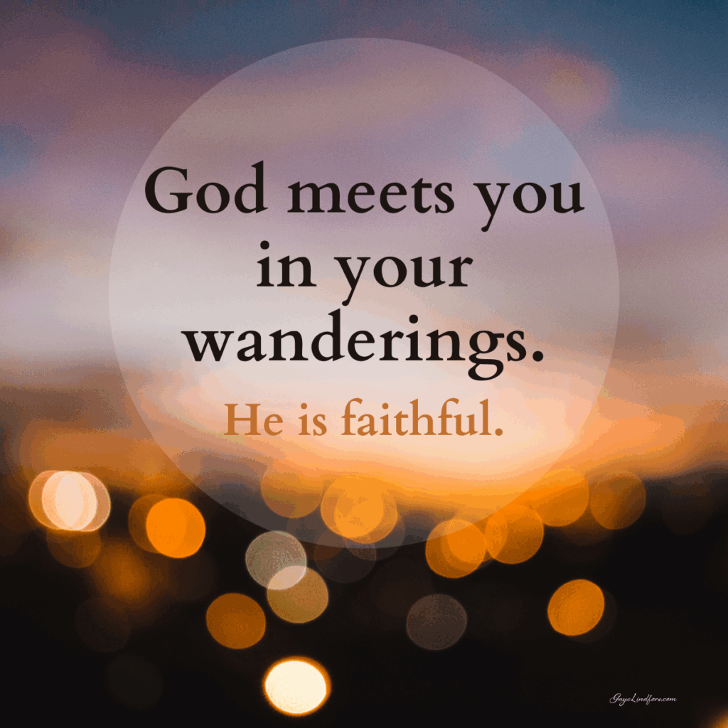 God meets you in your wanderings FB